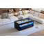 Caldris Modern High-Gloss LED Coffee Table With Glass Top And Ample Storage-125177256
