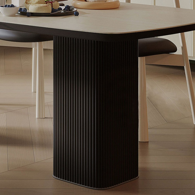 Table de salle à manger rectangulaire moderne en bois massif fritté, H 29,53 po x L 55,12 po x l 27,56 po