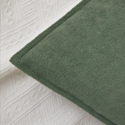 Soft Waterproof Pillow Covers 20x20 Inch 2 Pack, Olive Green | Home Water-resistant Boucle Textured Neutral Accent Pillow Covers with Backing Zipper for Couch Sofa Chair Bed Indoor Outdoor