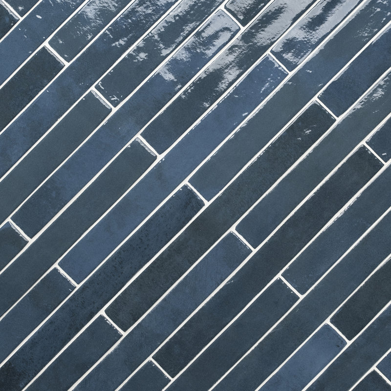 Carrelage de sol et de mur en brique de porcelaine brillante 2 po x 18 po Westley, Nuit de l'amiral