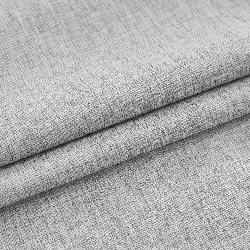 Leming Linen Like Polyester Blackout Room Darkening Grommet Curtain Pair, Light Gray, 52" W x 72" L