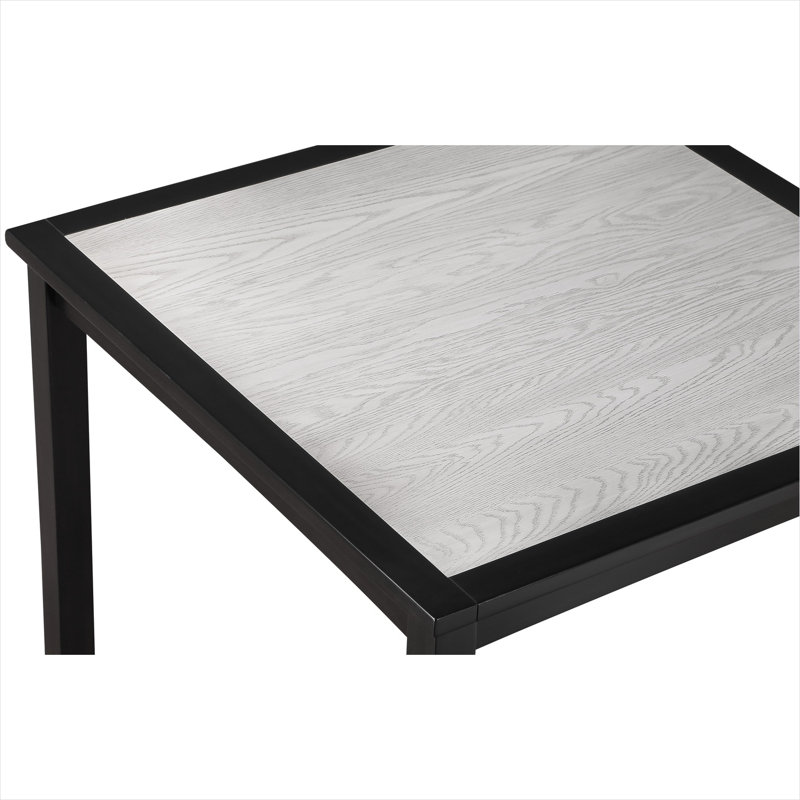 Ensemble de salle à manger 5 pièces à hauteur de comptoir crème avec table carrée en bois massif brun crème
