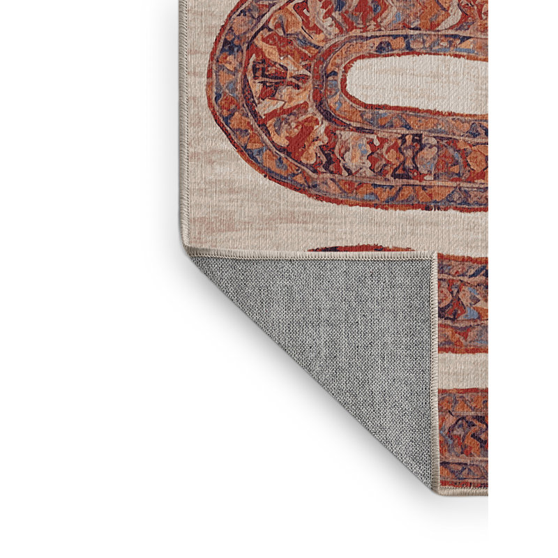 Machine Washable Brown Area Rug, Runner 2' x  4'