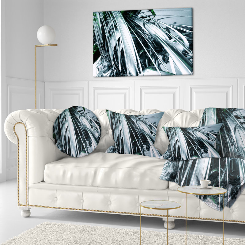 Art abstrait 3D vert noir - coussin imprimé abstrait