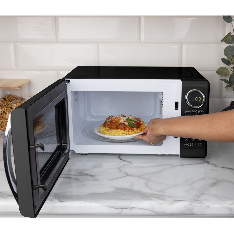 Retro 0.7 Cu Ft Microwave - Black, Black