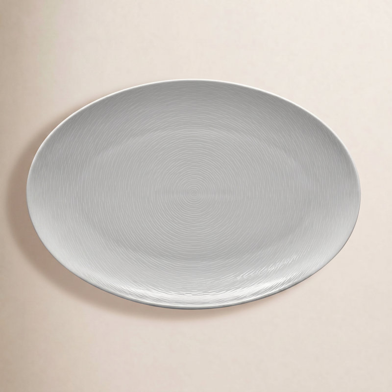 Noritake Colorscapes Swirl Oval Platter, 16", Gray
