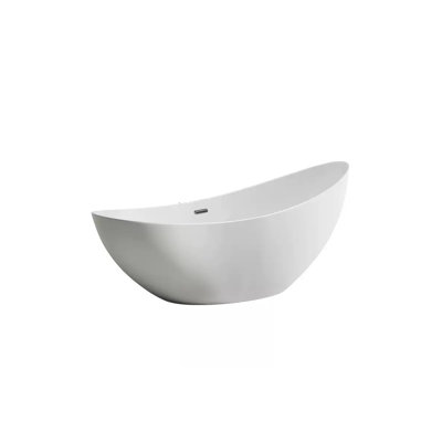 70.87"One-piece Seamless Acrylic Freestanding Crescent Bathtub