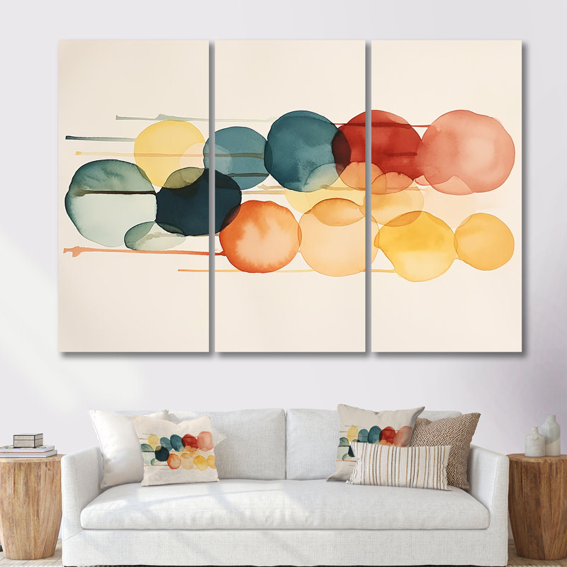 Daiga - ensemble de reproductions d'art abstrait, Toile tendue, H 40 po x l 60 po x P 1 po