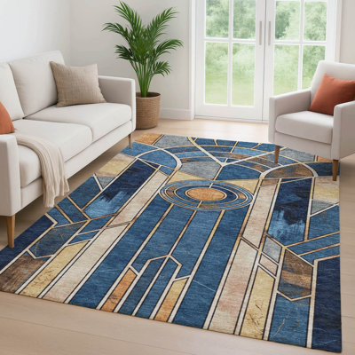 Premium Machine Washable Mayfield geometric Rug