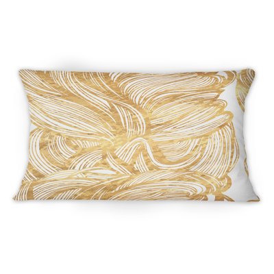 Coussin décoratif décoratif doré ajouré 12 po x 20 po