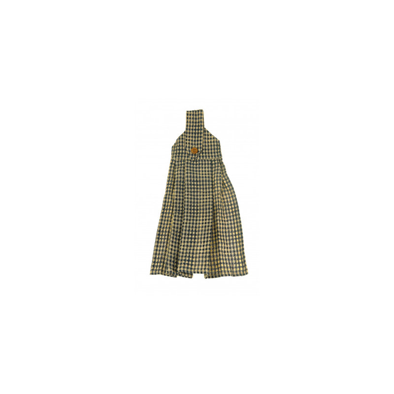 Villasenor Cotton Waffle Tie Button Towel Kitchen Towel, Navy