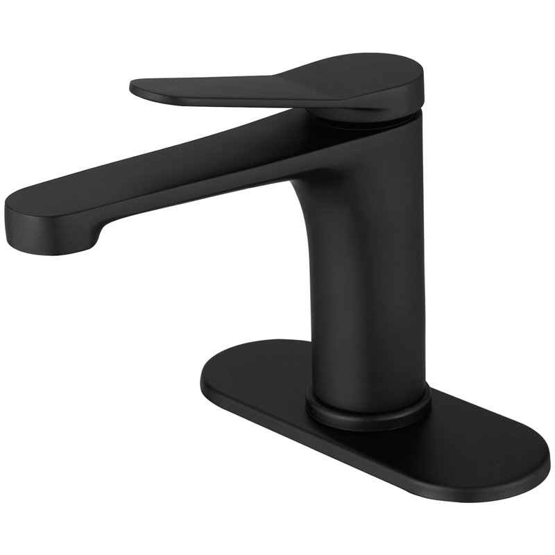 Single Hole Bathroom Faucet With Drain Assembly 1 Handle Bathroom Sink Faucets Modern Brass Deck Mount Bathroom Vanity Mixer Taps With Deck Plate