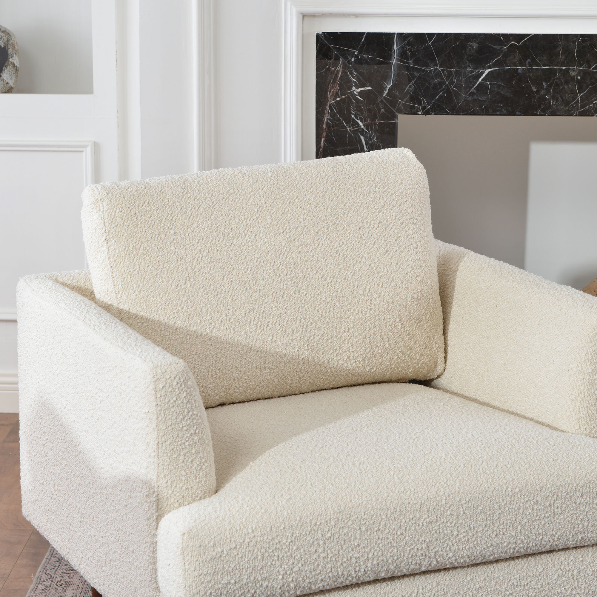 Miller Upholstered Armchair (Set of 2), Cream Boucle