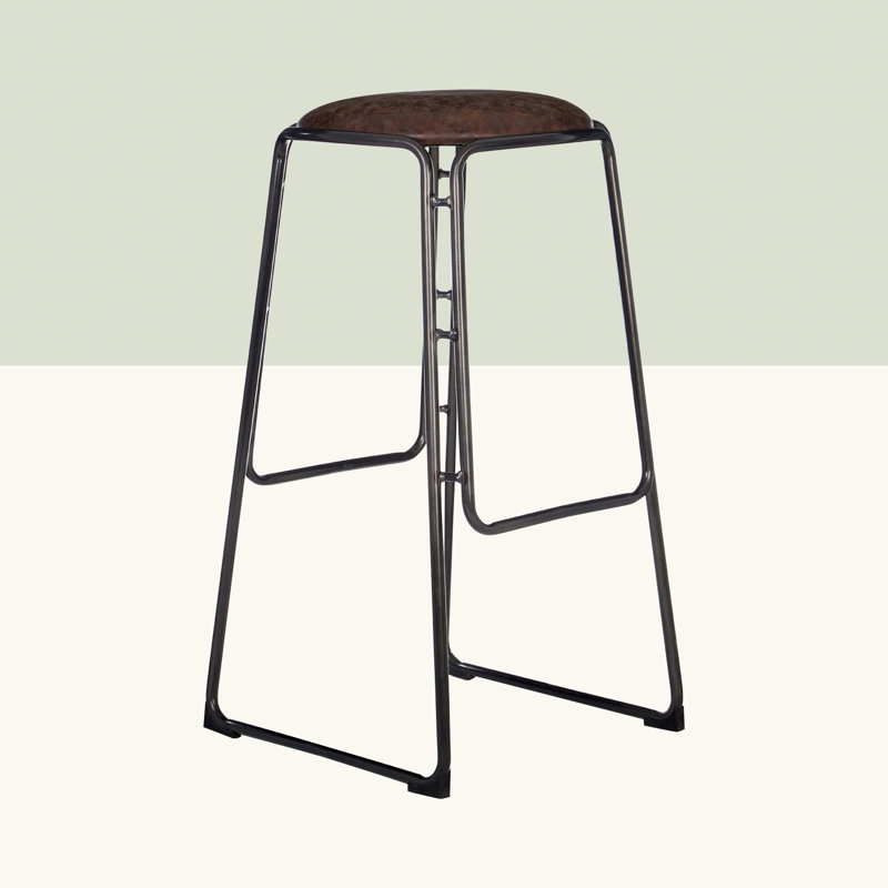 Marunouchi Upholstered Counter Stool with Metal Frame, Mocha