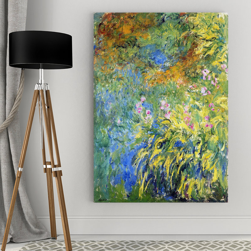 «Irises» par Claude Monet - reproduction d'art sur toile, H 24 po x l 36 po, Toile tendue, Sans cadre