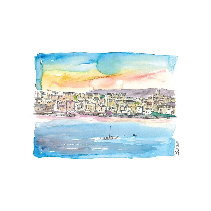 Lerwick Shetland Waterfront And Harbour by Markus & Martina Bleichner - Wrapped Canvas Painting, 66.04 cm H x 45.72 cm W