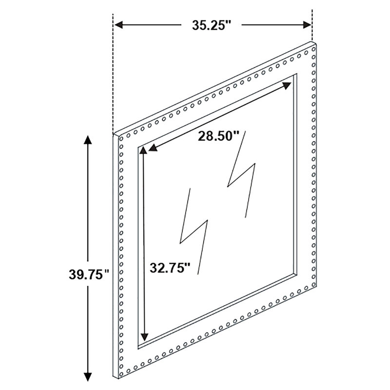 Miroir de commode Milayah, Gris