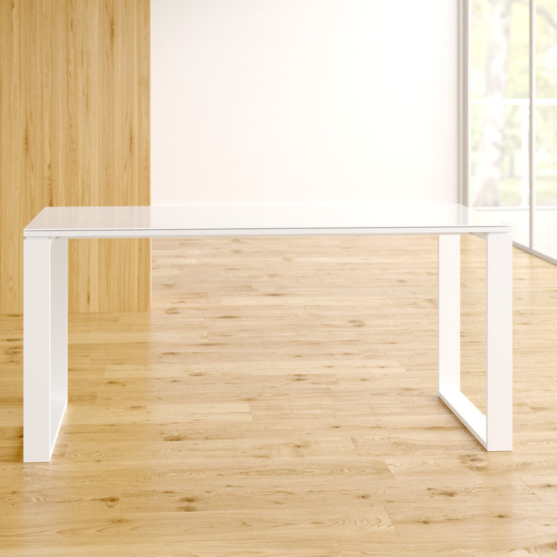 Jorgensen Glass Top Metal Base Writing Desk