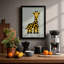 Giraffe Geometric 1 Piece Single Picture Frame Wall Art-136554584-136554587