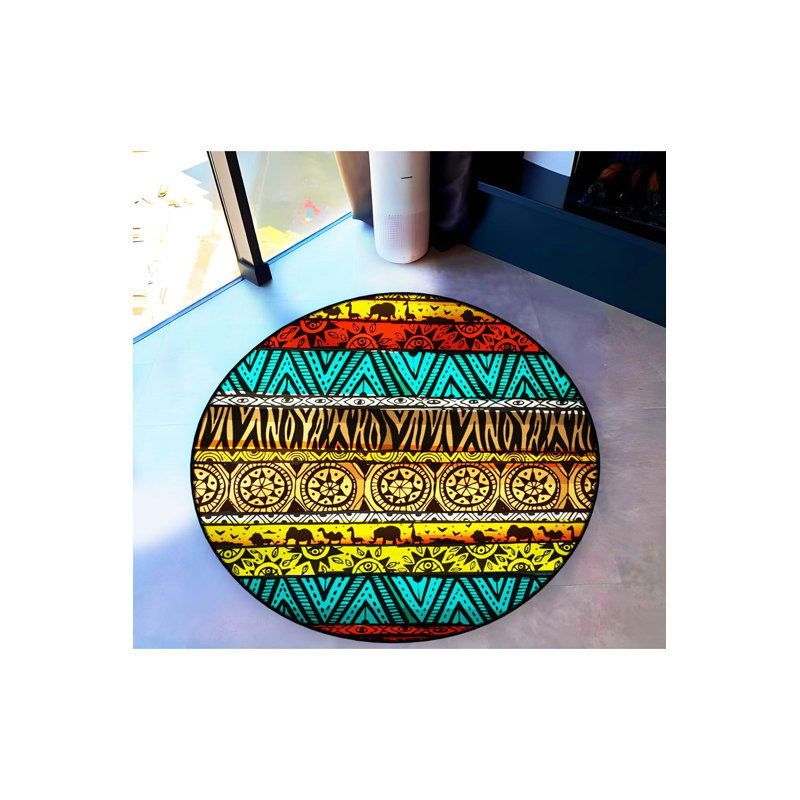 Tapis rond lavable à la machine, Sous-tapis rond 2 pi 8 po inclus