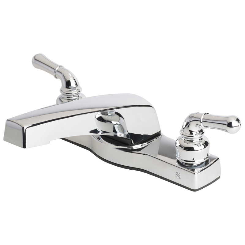 Mobile Home Two Handle Non-Metallic Deck Mount Tub Filler, Chrome