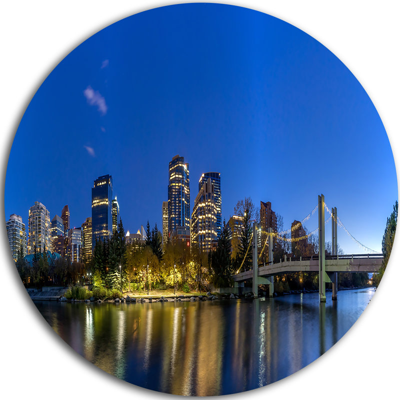 « calgary horizon », reproduction de photo sur métal, H 23 po x l 23 po x P 1 po