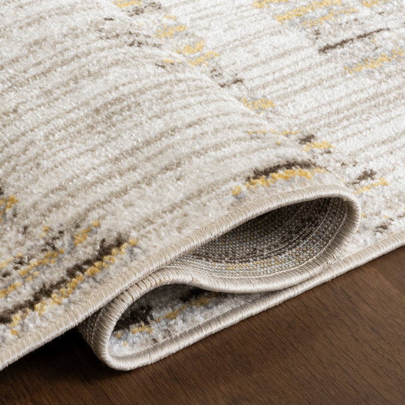 Maemi Abstract Machine Washable Area Rug, Rectangle 6'7" x 9'
