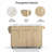 Velis 55.5" Fluted Kitchen Island With Drop Leaf, Rolling Island Table With Faux Marble Top, Power Outlet, And Spice Rack For Kitchen, Dining Room-383934704