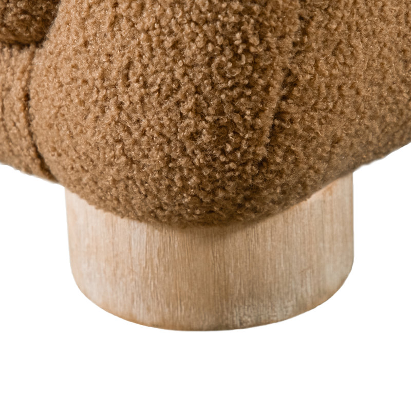 Celal Modern Arm Chair, Brown Teddy