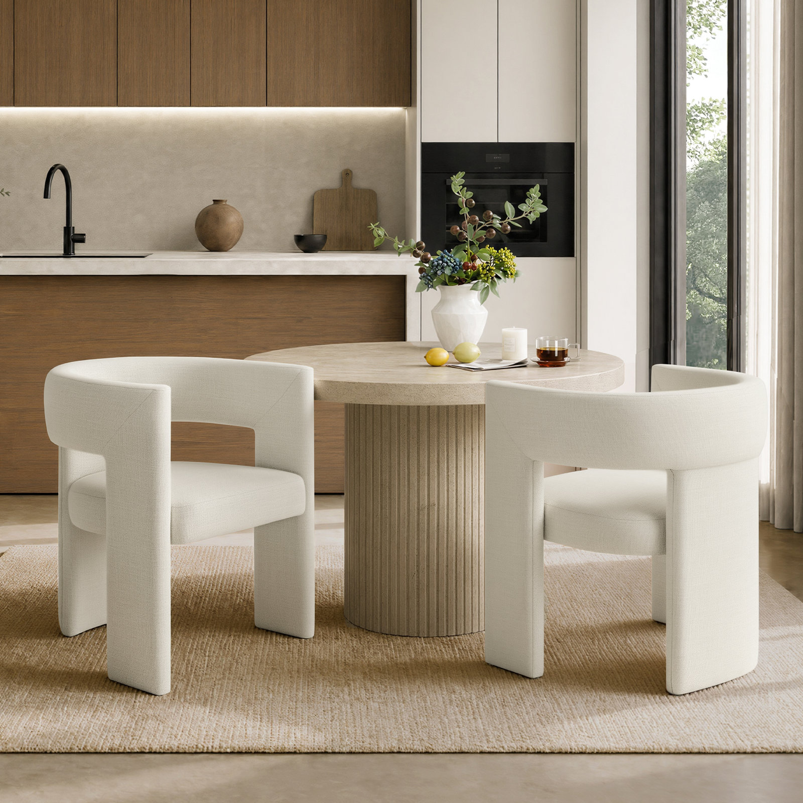 Addis Upholstered Dining Chair, Linen Linen