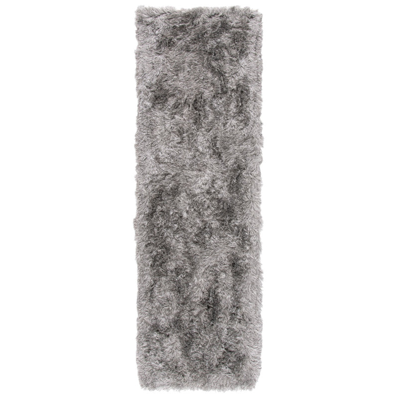Cimah Shag Hand Tufted Performance Solid Color Rug, Runner 2'3" x 14'