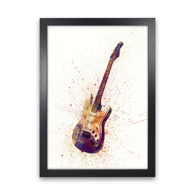 Electric Guitar by Michael Tompsett - Print, 88cm H x 64cm W x 3cm D, Black Framed