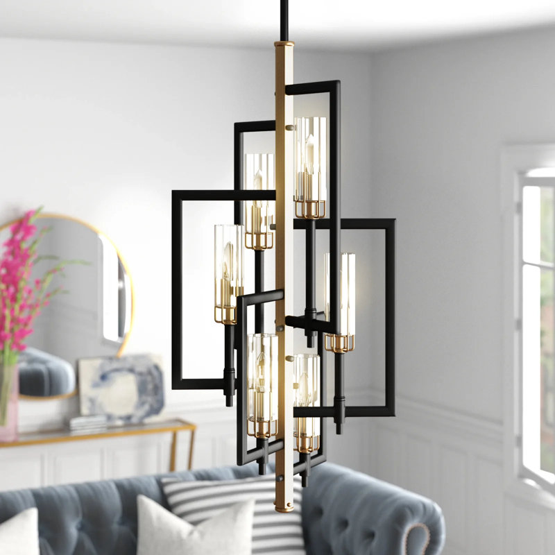 Lustre géométrique unique à 6 lumières Vivaan