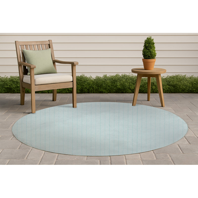 Tapis d'extérieur à chevrons antidérapant à rayures, Rond 5 pi