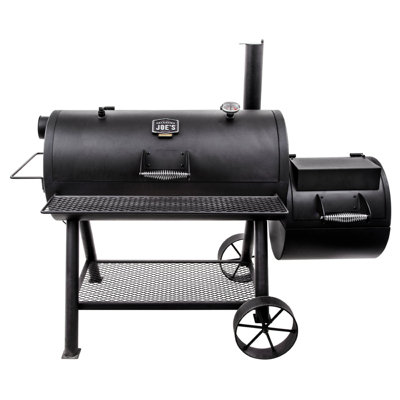 Fumoir à charbon et gril à débit inversé Longhorn avec surface de cuisson de 1060 po² en noir