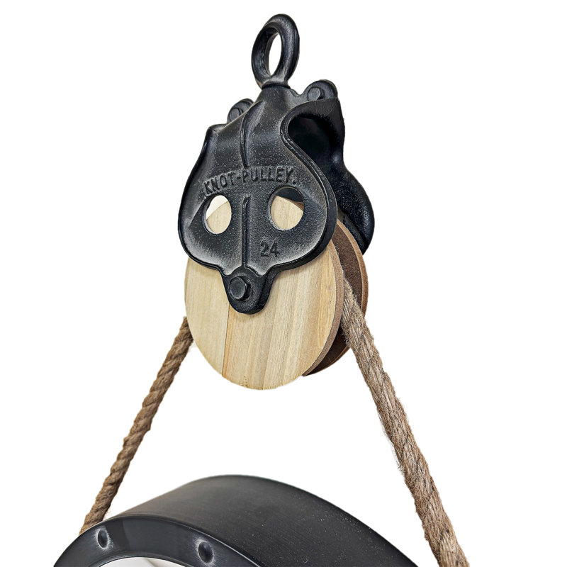 Round Rope Pulley Pendant Wall Mirror