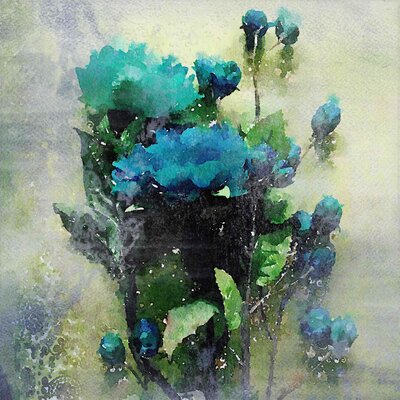 Blue Garden Bloom' by Irena Orlov Painting Print on Wrapped Canvas -  Marmont Hill, MH-MWWORL-81662-C-18