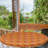 Ebern Designs Orange Fitted Round Tablecloth Yellow Brown White