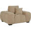 Extra - Fauteuil Camel contemporain capitonné avec coussin décoratif pour plus de confort, dossier réversible et soutien optimal