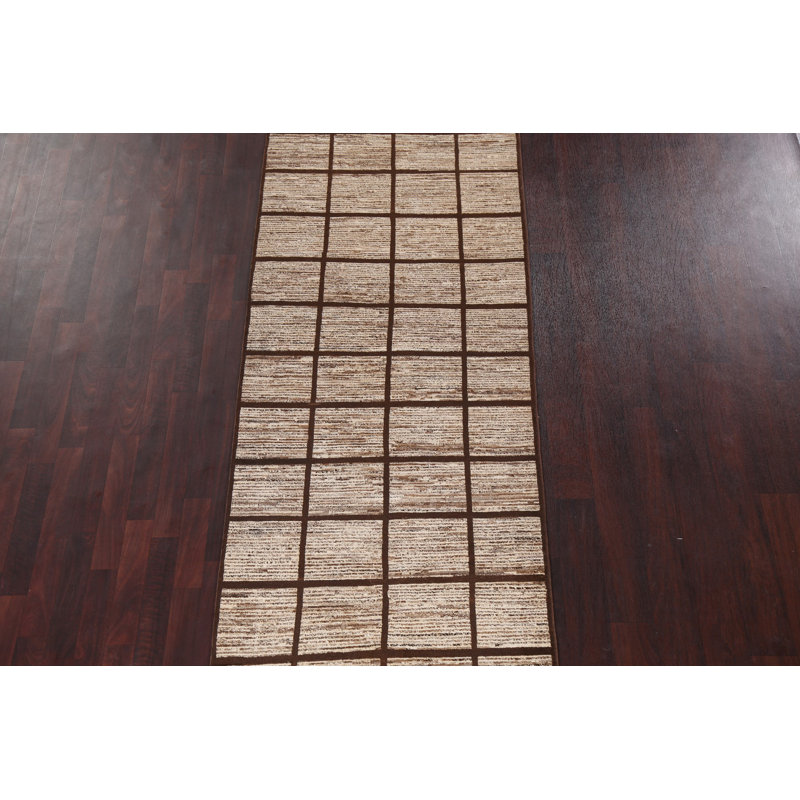 Checkered Gabbeh  Runner Rug 3x10