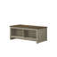 Table basse de salon avec tablettes ouvertes, bois massif gris ardoise, 43 po de largeur