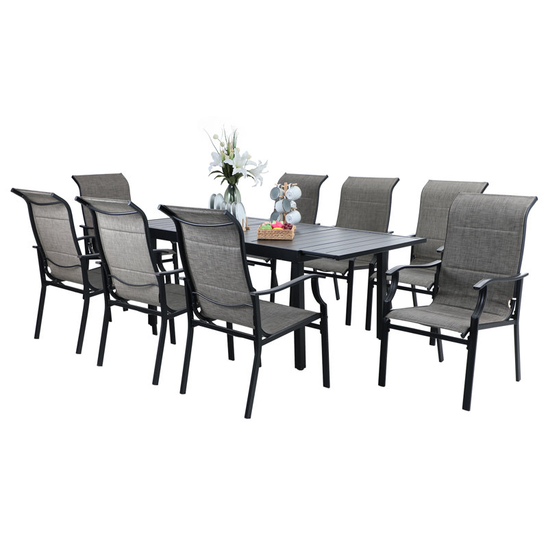 Leonard 8 - Person Patio Dining Set with Extendable Rectangular Table