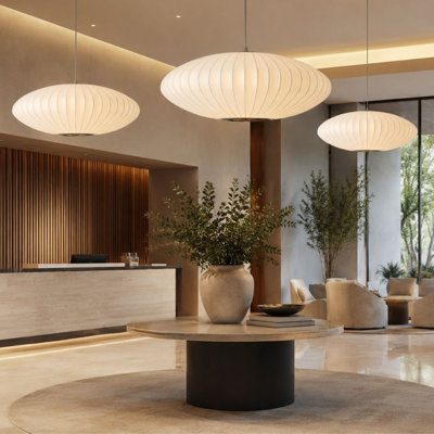 Soren Large Faux Silk Pendant Light