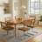 Modern Linen Dining Chairs Set Of 6, Rattan Back & Chrome Base,Coffee-968235998