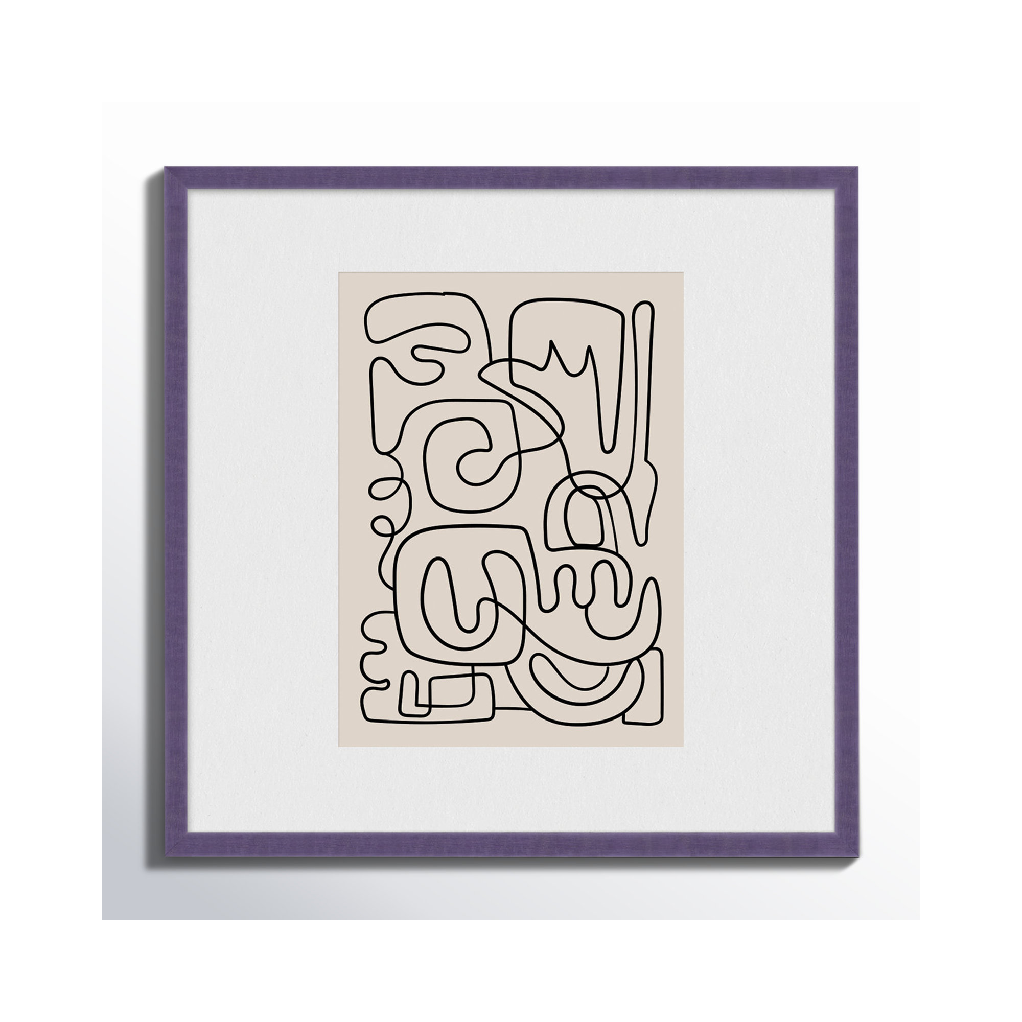 Linnson Wood Picture Frame with Mat, 16" x 20", 8" x 10", Purple