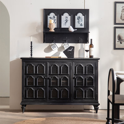 Black Solid Wood Sideboard