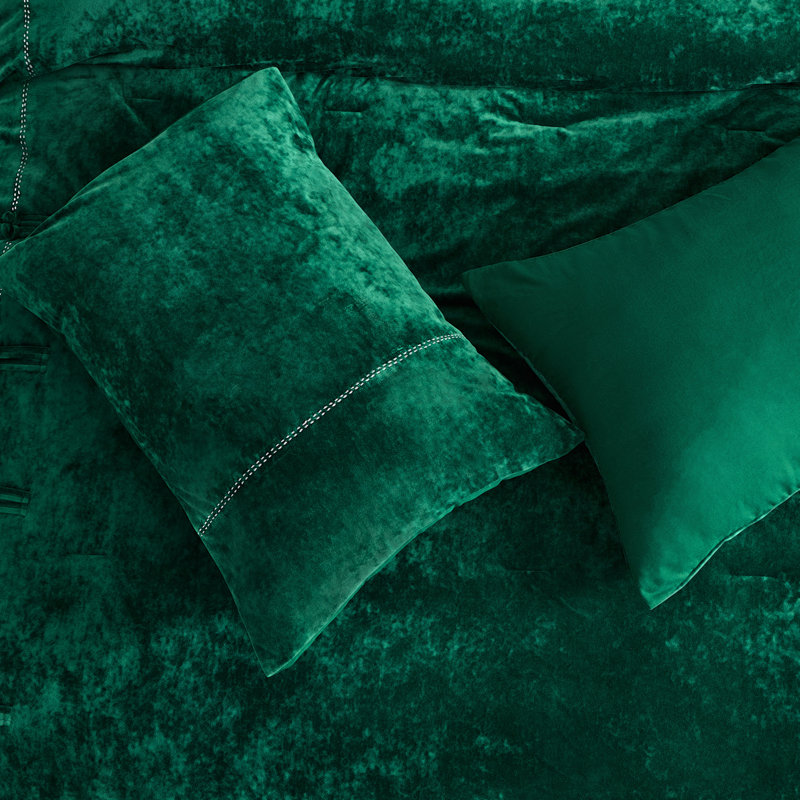 Ensemble d'édredon en velours 3 pièces Wonderful, Édredon pour très grand lit + 2 taies décorativ