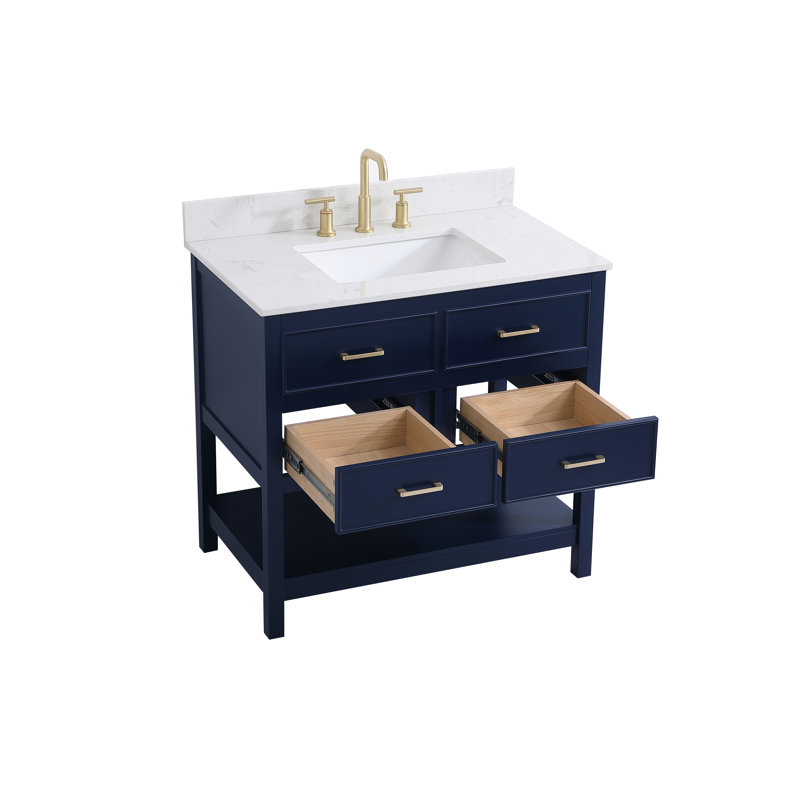 Ensemble de meuble-lavabo simple 36 po Sinclaire, Bleu
