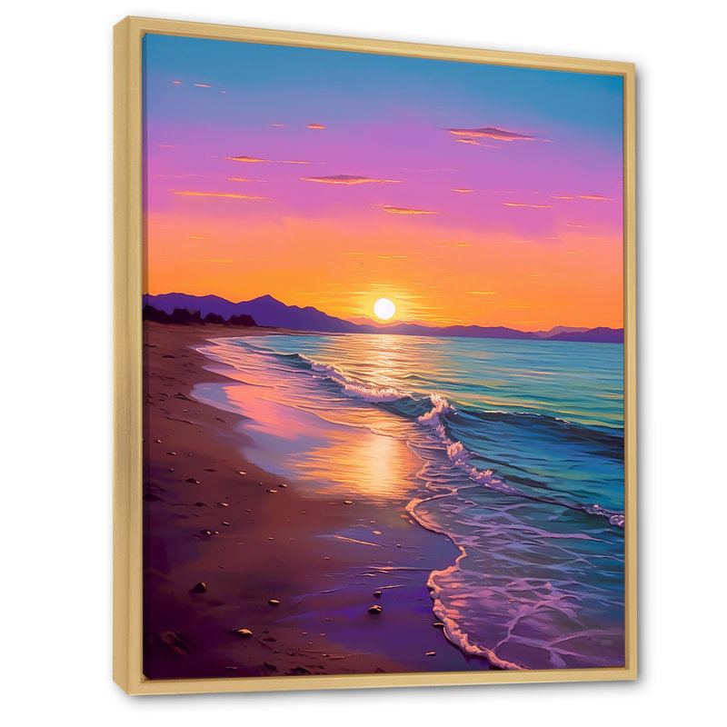 Coucher de soleil harmonie côtière sérénité I, Cadre flottant brun, 20" H x 12" W