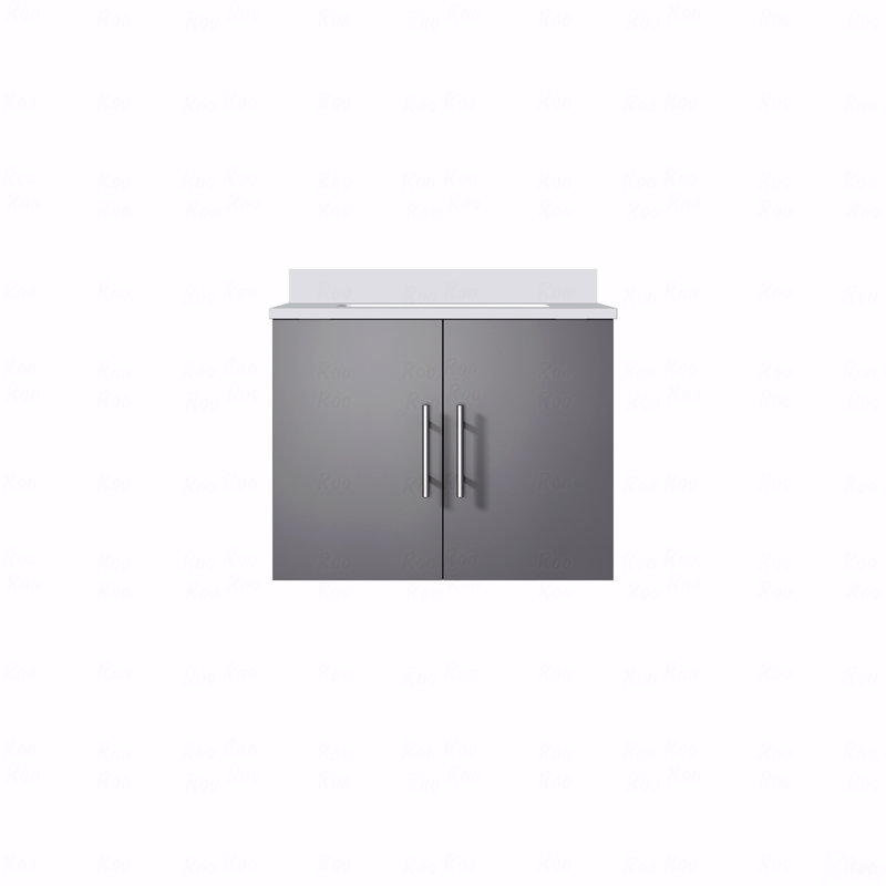 Meuble-lavabo simple 24 po de largeur x 22 po de profondeur, comptoir en quartz blanc, Gris, 24", Quartz blanc
